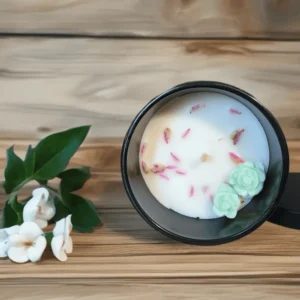 10oz candle with flowers - Honeysuckle Jasmine